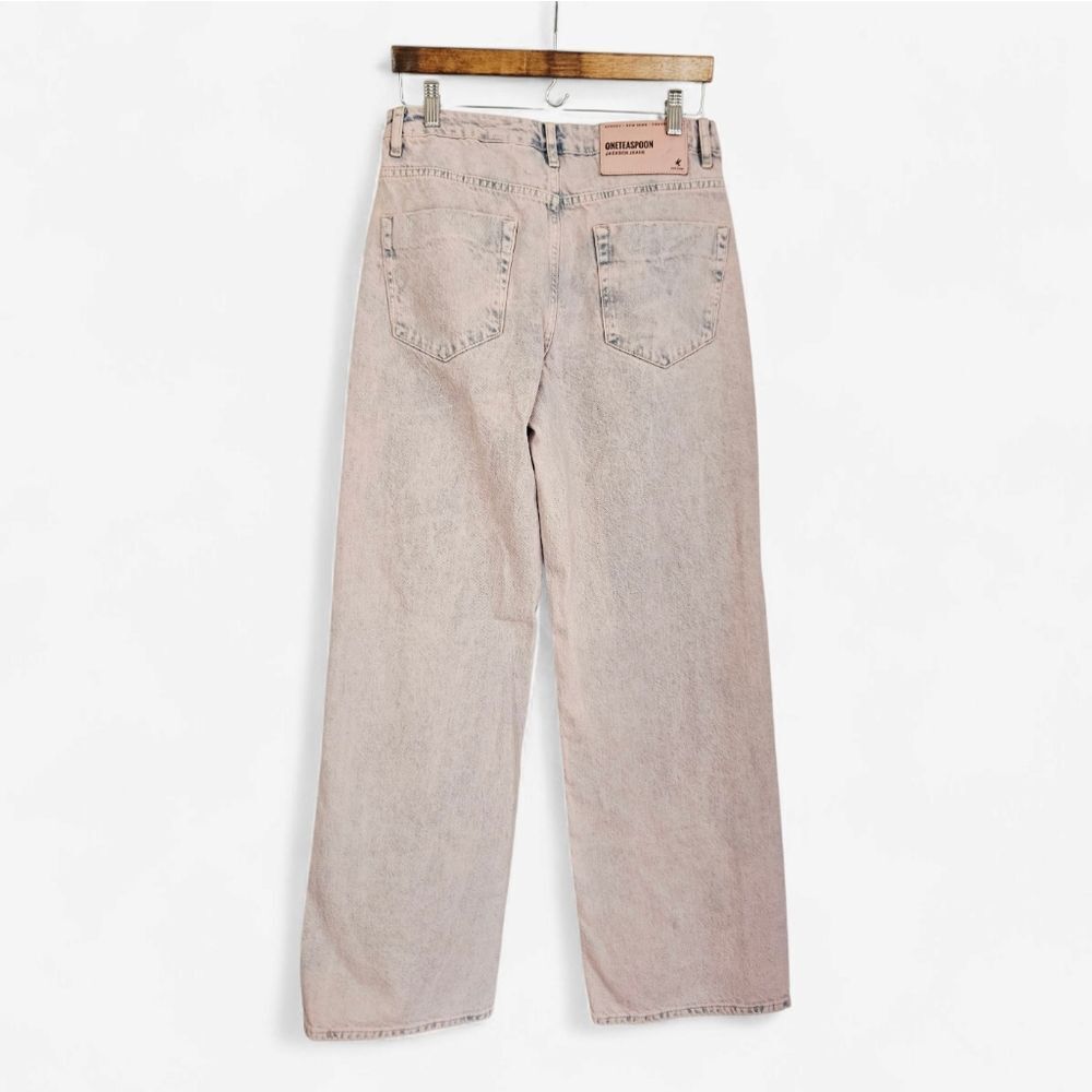 Free People x One Teaspoon Jackson Wide Leg Jeans Limited Edition Pink Haze 28 - Picture 6 of 15